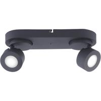 LED Plafondspot WiZ - Smart LED - Trion Sanca - 6W - Aanpasbare Kleur - 2-lichts - Rechthoek - Mat Zwart - Aluminium - thumbnail