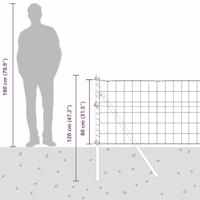 VidaXL Hek met paal grijs 0,8 x 25 m staal en pvc - thumbnail