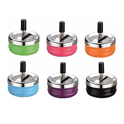 Asbak Excellent Houseware Met deksel Draaiend Zilverkleurig Multicolour metaal Roestvrij staal Ø 9,5 cm