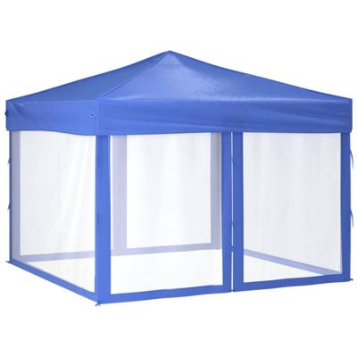 Partytent inklapbaar met zijwanden 3x3 m blauw