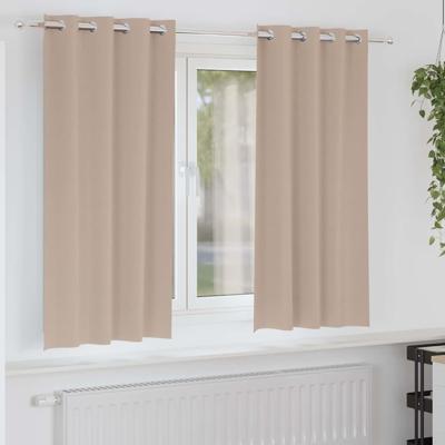 VidaXL Zwart-out gordijnen met ringen 2 pcs taupe 175 x 140 cm