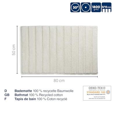 Kela Megan Badmat 80 x 50 cm - Wit