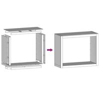 Haardhoutrek 100x40x80 cm staal antracietkleurig - thumbnail