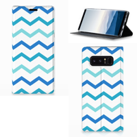 Samsung Galaxy Note 8 Hoesje met Magneet Zigzag Blauw - thumbnail