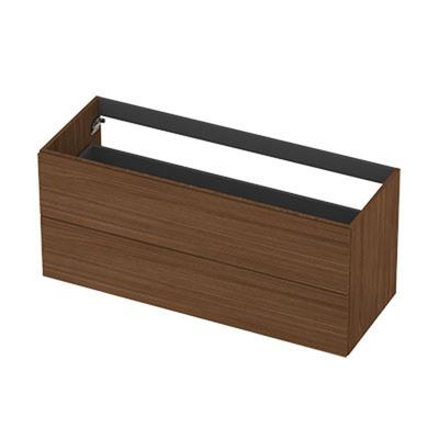 INK - Onderkast 2L Decor Softclose Tbv Greep - 1200x450x520 Mm - Warm Walnoot