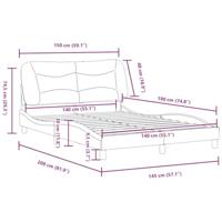 Bedframe zonder matras "Hvar" stof donkerbruin 140x190 cm - thumbnail