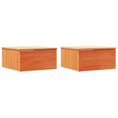 Wandbevestigde nachttafel 2 pcs Wasbruin 37 x 35 x 18,5 cm