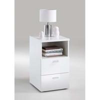 Nachtkastje Colima - 2 lades - hoogglans wit - Leen Bakker - thumbnail
