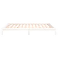 Bedframe LED massief hout wit 200x200 cm - thumbnail