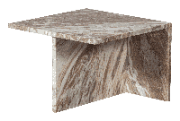 BePureHome Rechthoekige Bijzettafel Xhail Marmer, 50 x 50cm - Naturel - Vierkant - thumbnail