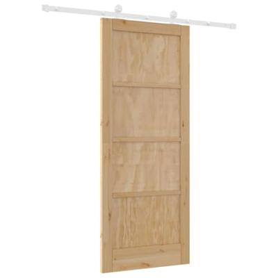Schuifdeur met Hardware Set 83x202 cm Massief Vurenhout