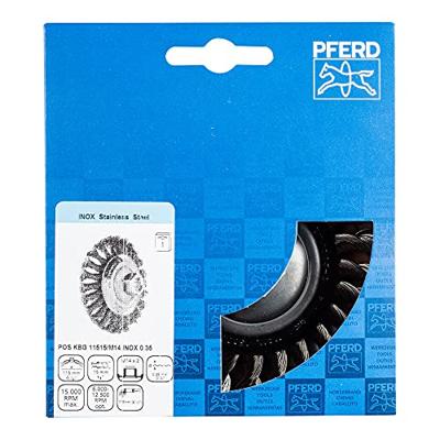 PFERD TOOLS Schijfborstel getordeerd KBG Ø 115 x 15 mm M14 Ø roestvrijstalen draad 0,35 voor haakse slijpers POS KBG 11515/M14 INOX 0,35 43315003 1 stuk(s)