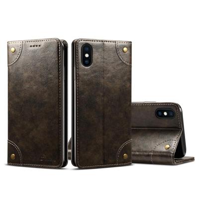 Voor iPhone XS Max barok eenvoudige horizontale Flip lederen draagtas met houder & kaartsleuven & portemonnee (zwart)