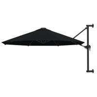 Wandparasol met metalen paal 300 cm zwart - thumbnail