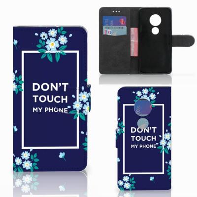 Motorola Moto G7 Play Portemonnee Hoesje Flowers Blue DTMP | Portemonnee hoesje Motorola Moto G7 Play Portemonnee Hoesje Flowers Blue DTMP | Portemonnee hoesje