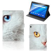 Lenovo Tab E10 Flip Case Witte Kat - thumbnail