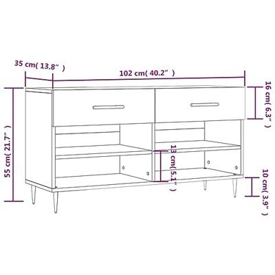 VidaXL Schoenenbank 102x35x55 cm bewerkt hout wit