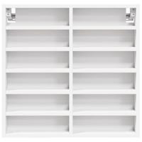 Vitrinekast 60x8,5x58 cm bewerkt hout wit - thumbnail