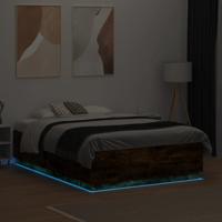 Bedframe met LED-verlichting gerookt eikenkleurig 120x190 cm - thumbnail