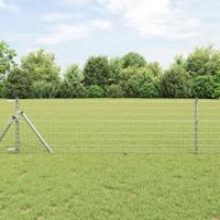 VidaXL Hek met paal zilver 0,6 x 25 m staal en pvc - thumbnail
