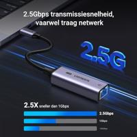 UGREEN 25052 USB-kabel USB-C stekker, RJ45 Grijs - thumbnail