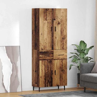 Hoge kast Oud Hout 69,5 x 34 x 180 cm Geengineerd Hout en Glas