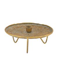 Kandelaar metaal Ø22x9,5cm goud - thumbnail