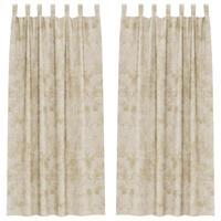 VidaXL Velvet gordijnen met gordijnen 2 pcs crème 225 x 140 cm fluweel - thumbnail