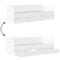 Slaapbank met lades zonder matras 90x200 cm wit - thumbnail