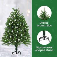 VidaXL Kerstboom met 150 led met standaard groen 120 cm pe - thumbnail