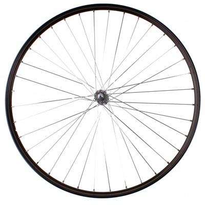 voorwiel 28 x 1 1/2 inch aluminium zwart met bies
