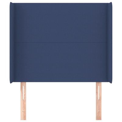 Hoofdbord met randen 147x16x78/88 cm stof blauw