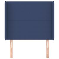 Hoofdbord met randen 103x16x78/88 cm stof blauw - thumbnail