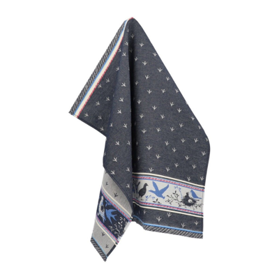 Bunzlau Castle - Theedoek 65x65cm Vogel donkerblauw (GOTS)