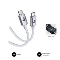 SUBBLIM Optimus USB-C naar USB-C kabel, 60 W, 1 m, gevlochten nylon, wit - thumbnail