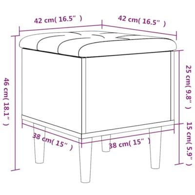 Opbergbankje 42x42x46 cm bewerkt hout grijs sonoma eikenkleurig