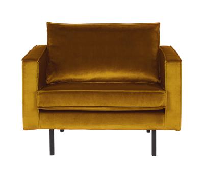 WOOOD Fauteuil 'Rodeo' Velvet, kleur Oker