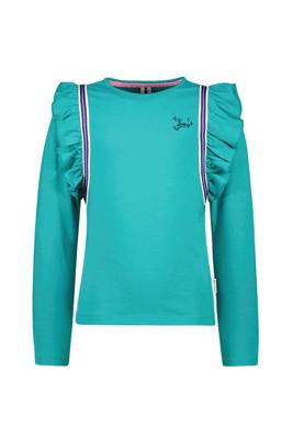 B.Nosy winter t-shirt meisjes - groen - Tess - ruffles/longsleeve