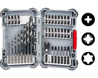 Bosch Accessories Bosch Power Tools 2608577148 Bitset Plat, Kruiskop Pozidriv, Kruiskop Phillips, Binnen-zesrond (TX) Torsion zone