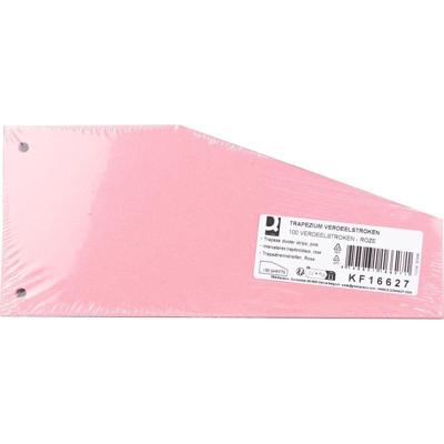 Q-CONNECT trapezium verdeelstroken, pak van 100 stuks, roze