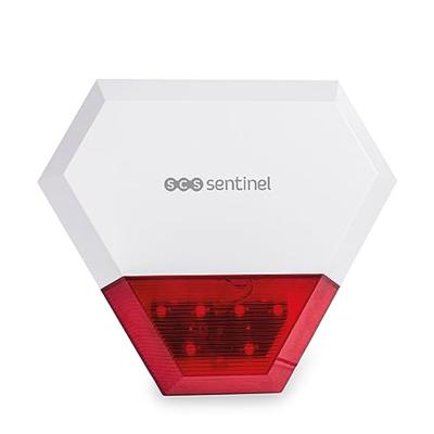 Extra bedrade buitensirene KitAlarm - SCS SENTINEL - Bereik 80m - Geluids- en lichtalarm