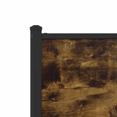 Bedframe zonder matras metaal gerookt eikenkleurig 183x213 cm