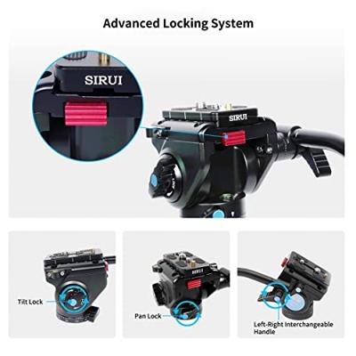 SIRUI ST-125 + VA-5 waterdicht statief van koolstofvezel met videokop, vloeibaar, 360 graden, panorama, professioneel reisstatief voor camera's, driehoekige zuil, 158 cm, maximale belasting 3 kg