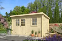 Outdoor Life Amira Blokhut 380x175 cm 28 mm vuren blank- Lessenaarsdak- Onbehandeld vurenhout- Outdoor Life - thumbnail