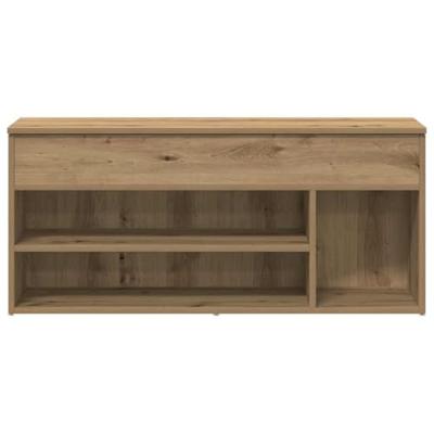 VidaXL Schoenenbank 102x30,5x45 cm bewerkt hout artisanaal eikenkleur VidaXL Schoenenbank 102x30,5x45 cm bewerkt hout artisanaal eikenkleur