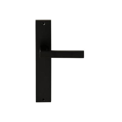 Hardbrass Deurkruk Phoenix op rechthoekig langschild blind - zwart