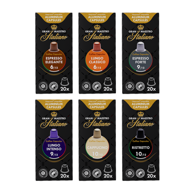 Proefpakket - Italiaanse favorieten - 120 koffiecups