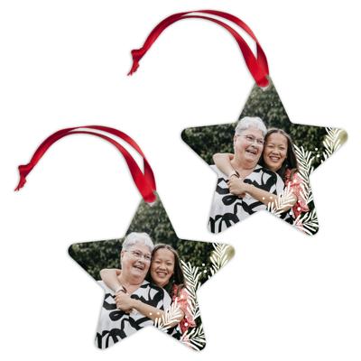 Aluminium kersthanger bedrukken - Ster - 2 stuks