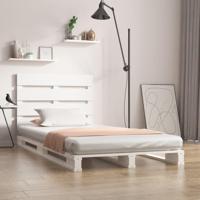 Bedframe massief grenenhout wit 90x190 cm - thumbnail