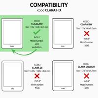 Lunso Kobo Clara HD hoes (6 inch) - Vegan Saffiano Leren sleepcover - Zwart - thumbnail